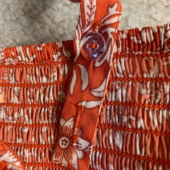 NWT band of the free Women Boho Floral Maxi Dress Orange Size Small - Picture 7 of 7
